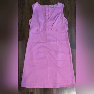 Pink V-Neck Fitted Dress - Size 10
